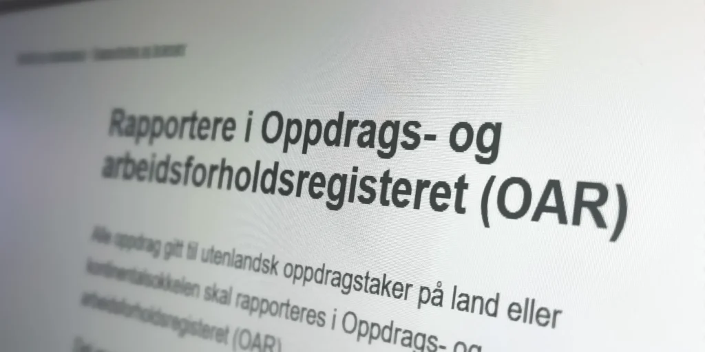Oppdrags- og arbeidsforholdsregisteret (OAR)